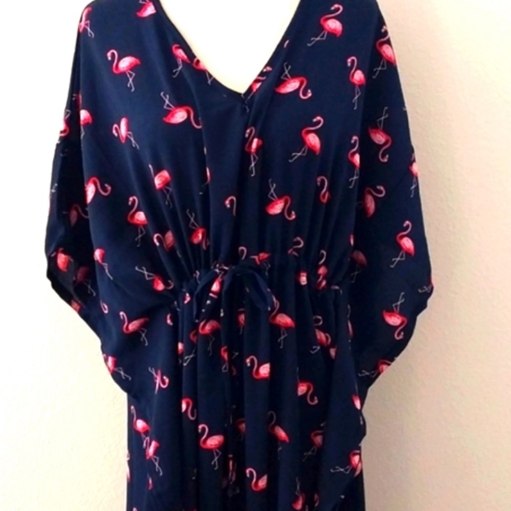 Agnes and Dora Pink Flamingo Kaftan - Picture 2 of 8